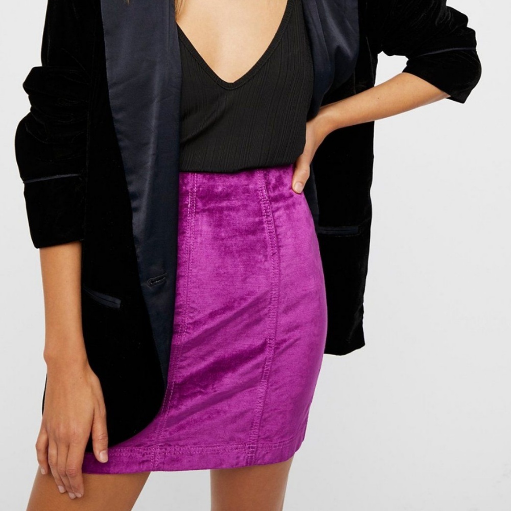 Free People Modern Femme Velvet Mini Skirt
